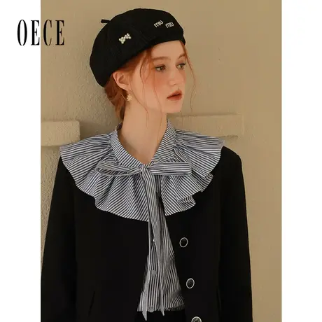 Oece复古优雅短外套女2024春季新款女装气质香风小西装小个子商品大图