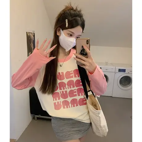 小众别致纯棉短袖t恤女夏大码中长款宽松显瘦遮屁股爆款ins潮上衣商品大图