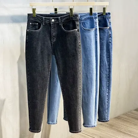 2023年春秋季简约男士牛仔裤潮韩版修身休闲牛仔长裤百搭质感男裤商品大图