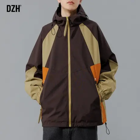 男士户外骑行冲锋衣2024新款男款工装外套潮牌男美拉德穿搭登山服图片