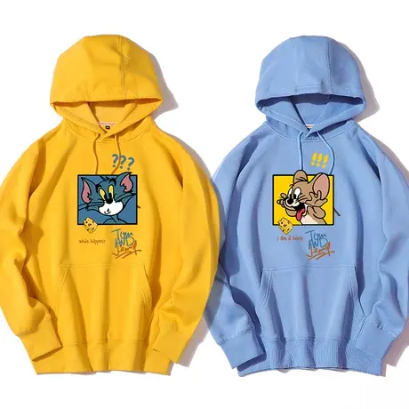 秀洛猫和老鼠联名情侣卫衣男春秋款韩版宽松ins潮流学生连帽外套图片