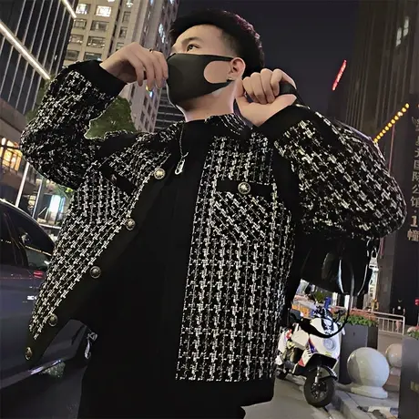 春秋季复古小香风外套男新款网红痞帅高级感街头休闲机车外套上衣商品大图