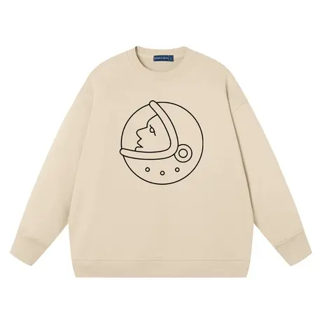 秀洛2024年宇航员同款简约休闲套头上衣宽松休闲运动无帽纯棉衣服商品大图