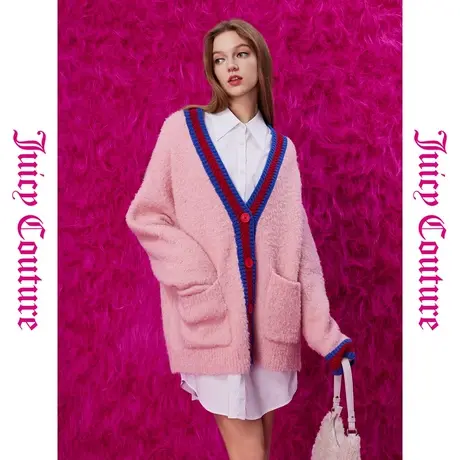 Juicy Couture橘滋秋季装女装年新款草莓果酱扣阔版毛衣外套商品大图