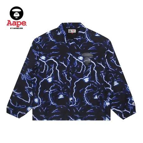 Aape旗舰店男装秋冬闪电猿颜迷彩宽松潮流夹克外套7448XAH商品大图