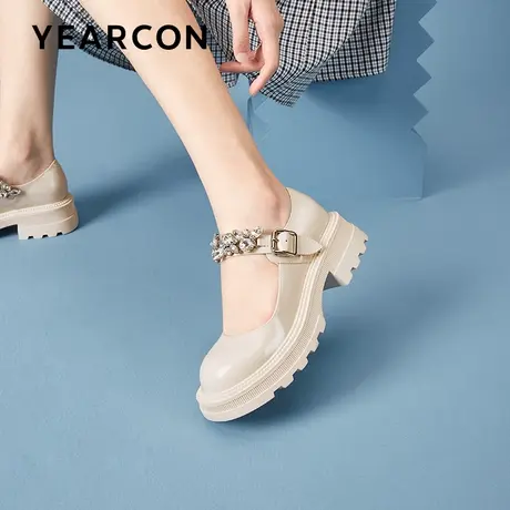 意尔康增高厚底玛丽珍女鞋2023春秋新款日系软妹小众jk乐福小皮鞋商品大图