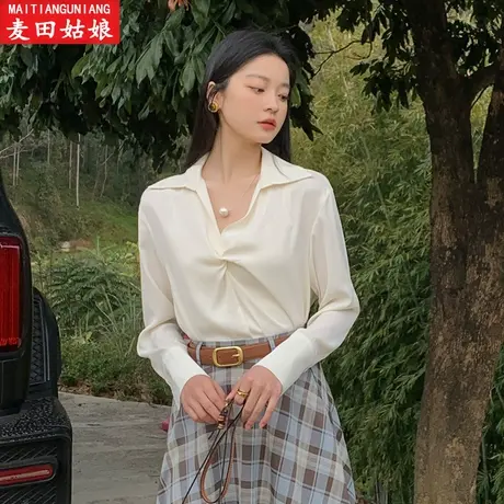 2023年春秋新款韩版长袖衬衫高级感内搭衬衣女设计感小众职业上衣图片