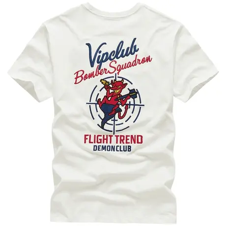 VIP夏季冰丝短袖t恤男纯棉宽松白T复古刺绣体恤潮牌潮流半袖上衣商品大图