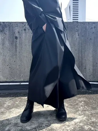 山本耀司黑武士裤子男夏季款设计感裙裤直筒阔腿剑道裤新中式男装商品大图