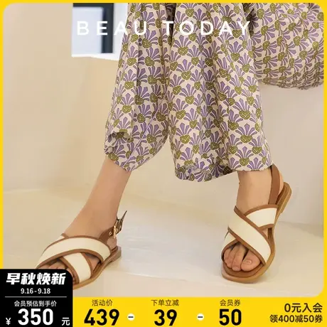 BeauToday女士凉鞋2023新款BT鞋子女凉鞋休闲凉鞋女法式罗马凉鞋商品大图