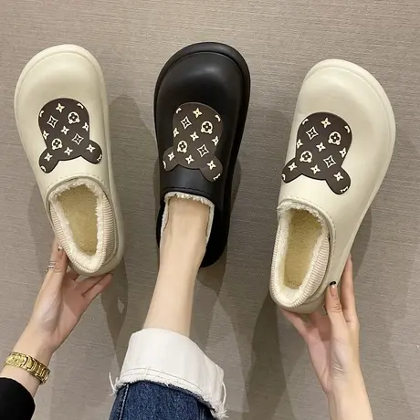 防水棉拖鞋女包跟冬季外穿室内家居2023新款可爱月子棉鞋男士冬天商品大图