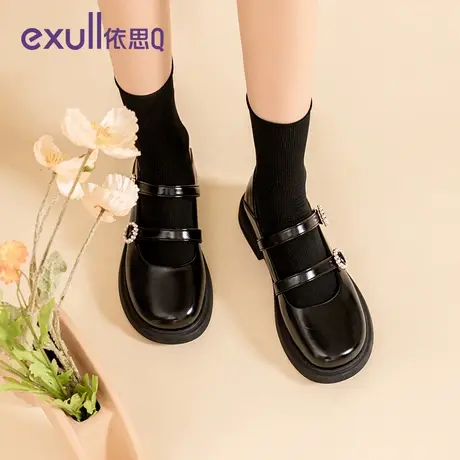 exull依思q玛丽珍鞋春季女鞋新款黑色小皮鞋女单鞋设计感小众鞋子商品大图