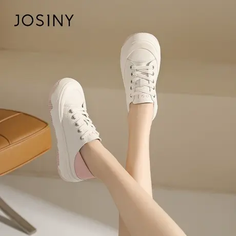 Josiny/卓诗尼多彩撞色小白鞋女夏季2023年新款两穿踩脚休闲板鞋商品大图