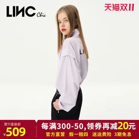 LINC金羽杰2023年秋季新款轻薄防晒短夹克外套女S232JK245Y商品大图
