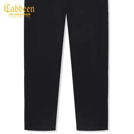 卡宾男装黑色中低腰时装休闲长裤商品大图