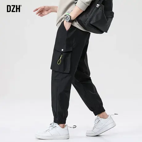 男士黑色裤子男春夏款宽松束脚工装裤2023新款长裤潮流百搭休闲裤商品大图