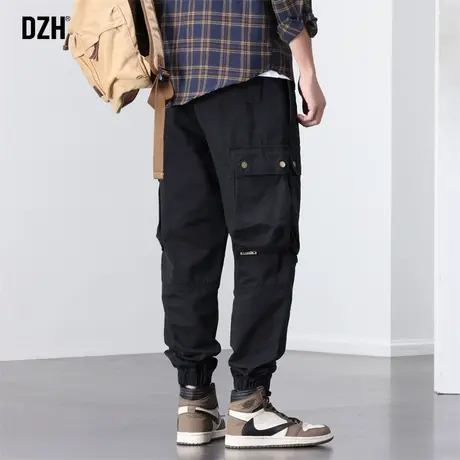 男士美式高街工装裤子男款秋季复古休闲长裤潮牌宽松束脚裤运动裤商品大图