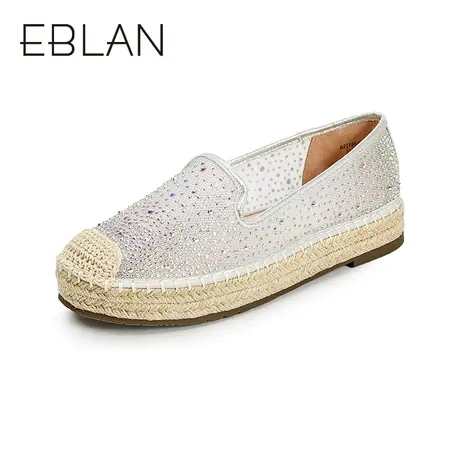 伊伴春季女鞋小香风珍珠渔夫鞋休闲鞋森女透气平鞋底乐福鞋商品大图