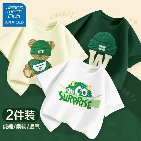 真维斯童装男童短袖t恤夏季纯棉2025新款男孩半袖薄上衣儿童夏装图片