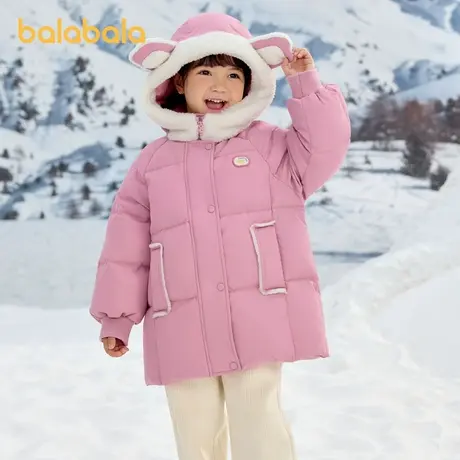 巴拉巴拉女童羽绒服2025冬装新款连帽外套可爱小童装商品大图