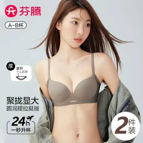 芬腾内衣女小胸聚拢显大收副乳防下垂隐形无痕粉底液无钢圈文胸罩商品大图