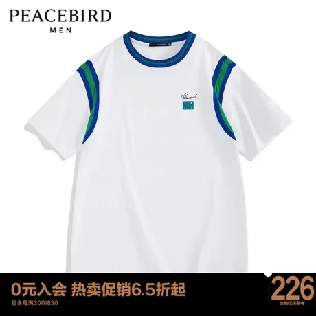 太平鸟男装 春新款复古运动风短袖T恤男 B1DAD1222图片
