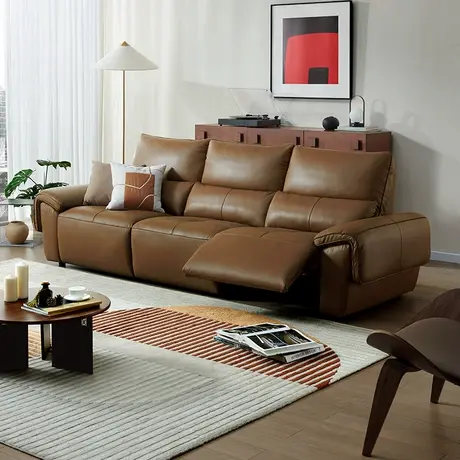 顾家家居零靠墙电动功能真皮沙发帆船扶手矮脚沙发包豪斯6510商品大图