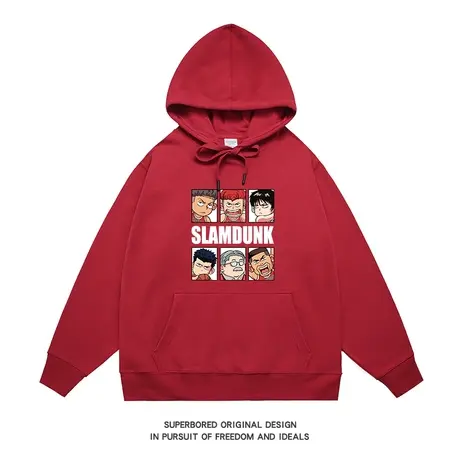 美式休闲灌篮高手樱木花道连帽卫衣男秋冬宽松休闲上衣情侣装帽衫商品大图