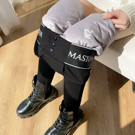 黑色羽绒裤女小脚裤外穿时尚冬2023年新款高腰显瘦白鸭绒加厚棉裤图片