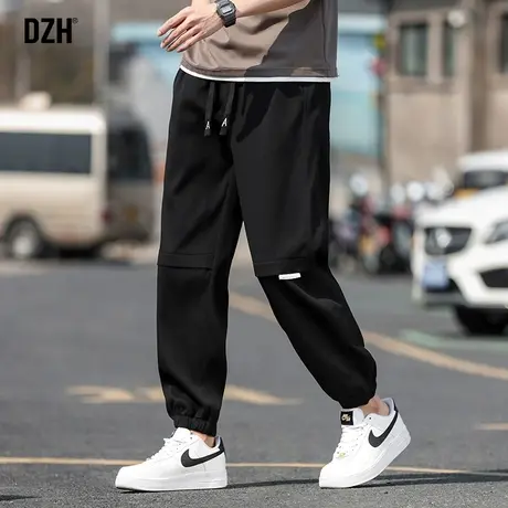 男生黑色裤子男款秋冬新款宽松潮流束脚休闲裤百搭男裤2023年新款商品大图