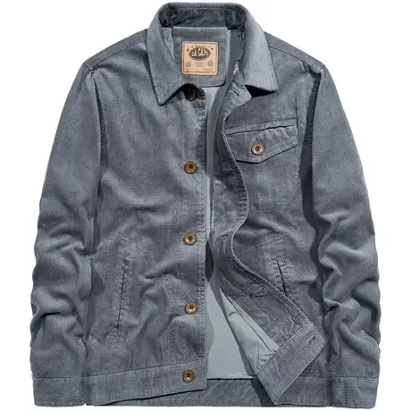 VIP2024春秋新款翻领夹克男青年日系复古工装外套灯芯绒上衣潮牌商品大图