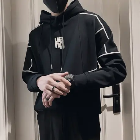 秋季男卫衣外套上衣连帽宽松套头潮流休闲春秋款运动时尚学生百搭商品大图