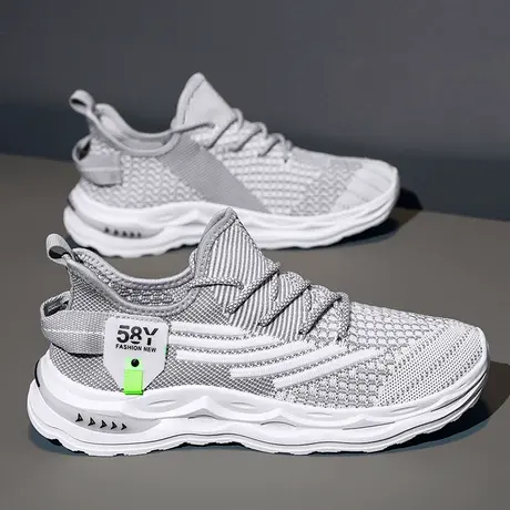 莆田男鞋春夏季飞织薄款休闲运动鞋男款2024新款防滑轻便跑步潮鞋商品大图