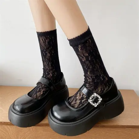 英伦风小皮鞋女2024年春夏季法式百搭玛丽珍鞋配裙子厚底浅口单鞋商品大图