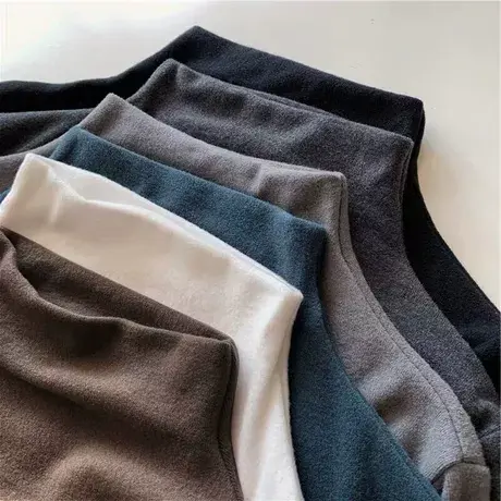 打底衫女半高领长袖T恤黑色内搭修身显瘦2023新款薄款韩版火上衣商品大图