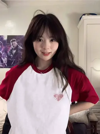 仿棉短袖T恤女2023年夏季新款韩版宽松黑白撞色字母印花上衣ins潮图片