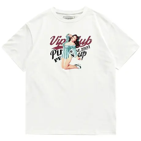 VIP短袖t恤男士夏季百搭情侣半袖体恤纯棉打底衫vintage上衣潮牌商品大图