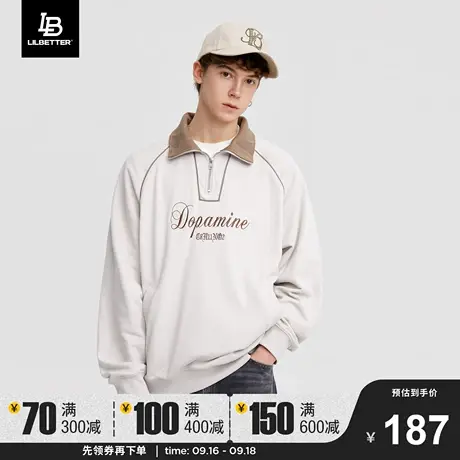 LiLbetter半拉链卫衣男士2023秋季新款美式复古套头衫宽松外套潮商品大图