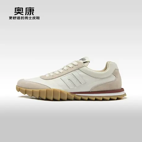 奥康男鞋2023春季新款潮流时尚拼接休闲鞋男透气舒适运动阿甘鞋商品大图
