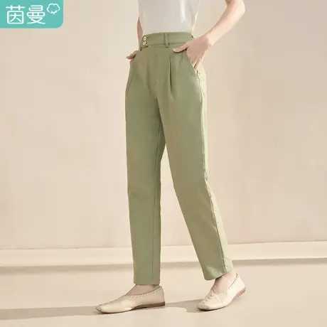 【商场同款】茵曼2023春女装新款休闲通勤松紧腰梨形身材萝卜裤图片
