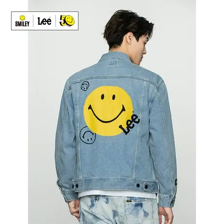 LeeSmiley联名22春夏新品舒适版蓝男牛仔夹克外套LMT001563图片