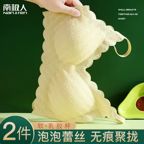 内衣女聚拢小胸罩无钢圈乳胶大胸显小文胸无痕美背心蕾丝薄款夏季商品大图