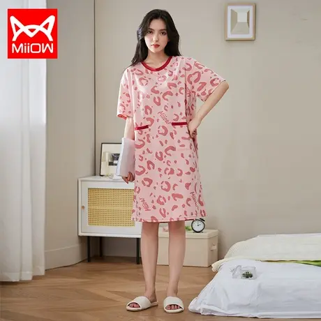 睡衣女夏季纯棉宽松性感可爱女士休闲家居服网红少女风一体式睡袍商品大图