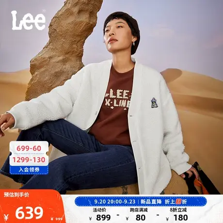 LeeXLINE23秋冬新品舒适版仿羊羔绒女棉服白色潮LWT007346201图片