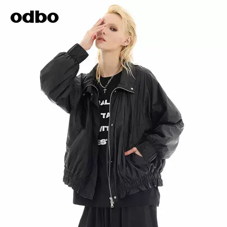odbo/欧迪比欧品牌女装外套2024秋冬新款上衣风衣设计感冲锋衣图片