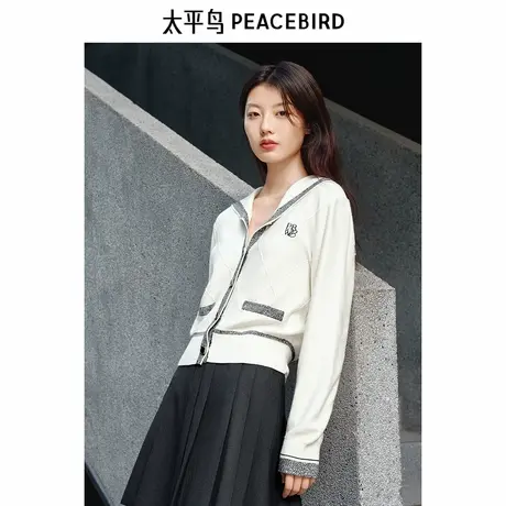 太平鸟女装年冬季新款海军领线开衫A1EDE4252商品大图