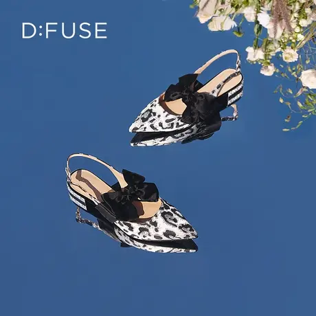 【昕怡粉丝专享】DFuse春夏款尖头真丝蝴蝶结低跟单鞋平底凉鞋商品大图