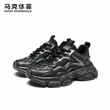 马克华菲男鞋2025新款秋冬厚底增高潮流男士黑色潮鞋休闲老爹鞋男商品大图
