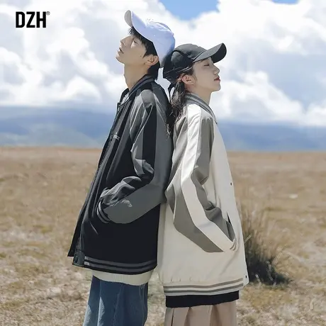 超火情侣外套春秋款棒球服夹克男潮牌宽松2023年新款休闲运动上衣商品大图