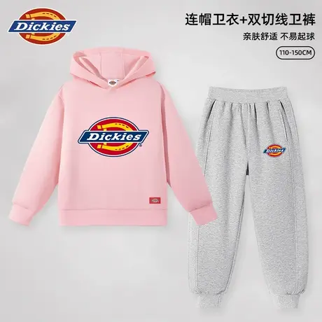 Dickies童装女童秋装套装儿童2025新款粉色卫衣男孩春秋款上衣薄A商品大图